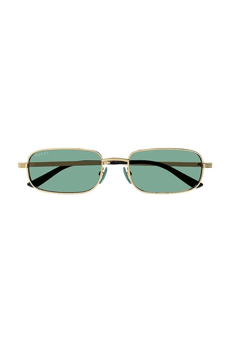 gucci - gg0538s - shiny endura gold - metal|Gucci Metal Rectangular in Shiny Endura Gold.